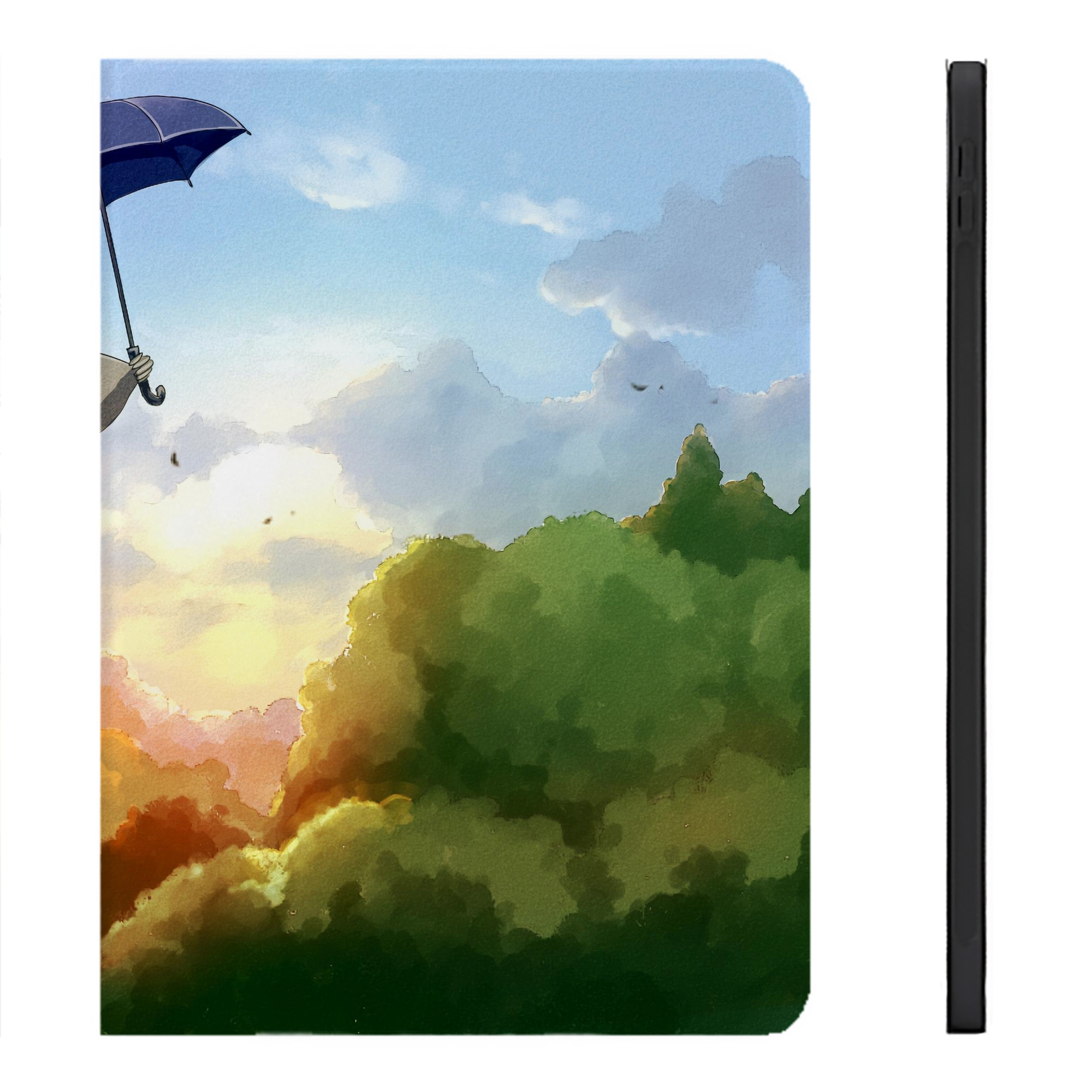 （画像用） となりのトトロ 草壁メイ 草壁サツキ My Neighbor Totoro Satsuki Kusakabe Mei Kusakabe IPadケース ペンホルダー付き ブックスタイルデザイン